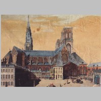 Jean Deneumoulin, La cathédrale Saint-Lambert à Liège en 1780, Wikipedia.jpg